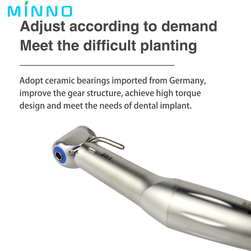 CA-520-2 सर्जिकल हैंडपीस 20/1 इम्प्लान्ट कंट्रा एंगल बाहरी वाटर स्प्रे एलईडी रंगों के बिना कम गति वाले हैंडपीस