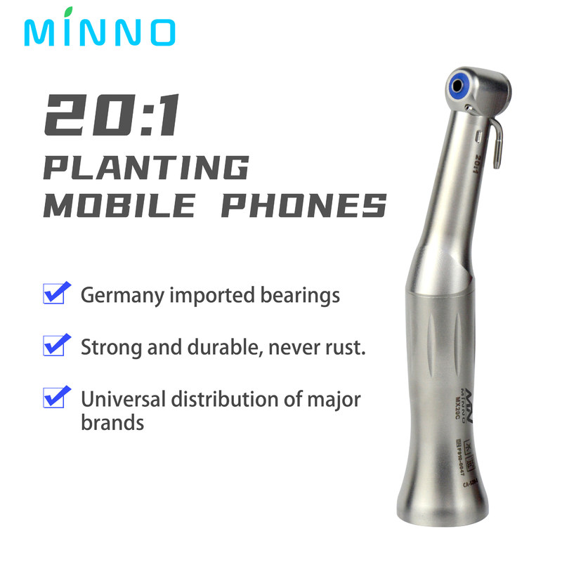 CA-520-2 सर्जिकल हैंडपीस 20/1 इम्प्लान्ट कंट्रा एंगल बाहरी वाटर स्प्रे एलईडी रंगों के बिना कम गति वाले हैंडपीस