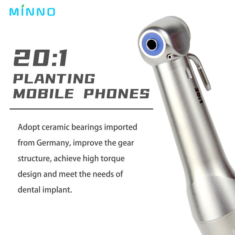 CA-520-2 सर्जिकल हैंडपीस 20/1 इम्प्लान्ट कंट्रा एंगल बाहरी वाटर स्प्रे एलईडी रंगों के बिना कम गति वाले हैंडपीस