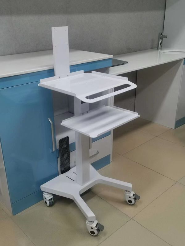 मेडिकल ट्रॉली स्टैंड डेंटल लैब उपकरण साइलेंट व्हील ओरल 3 डी स्कैनर धारक होस्ट मोबाइल कार्ट ब्रेक सॉकेट के साथ डेंटिस