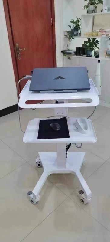 मेडिकल ट्रॉली स्टैंड डेंटल लैब उपकरण साइलेंट व्हील ओरल 3 डी स्कैनर धारक होस्ट मोबाइल कार्ट ब्रेक सॉकेट के साथ डेंटिस