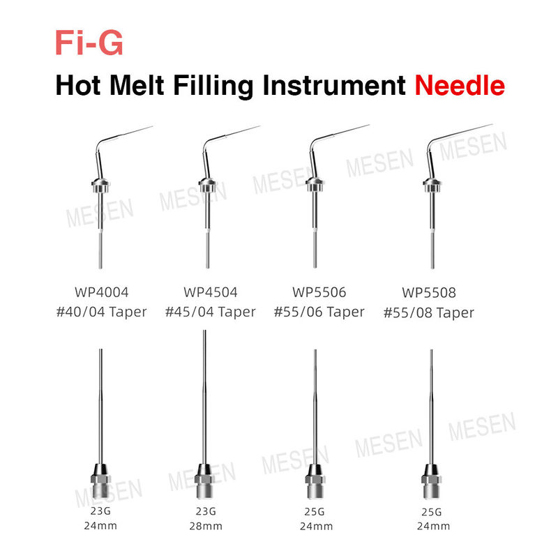 Fi-G Hot Melt भरने का उपकरण सुई गुट्टा-पर्चा रिसाव को रोकें 360 घुमावदार सुई 4 सुइयां विकल्प के लिए हैं